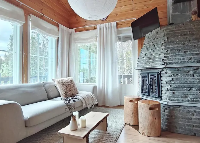 度假居 Ruka, Riversidevilla With Sauna, Fireplace, Terrace, Wifi, Aurora, Swimming